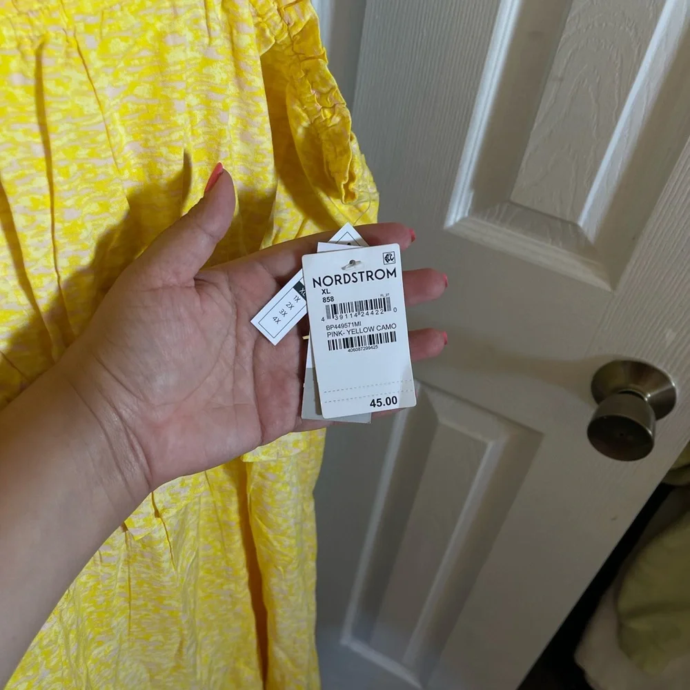 Pink Yellow dress, BP Nordstrom XL - Picture 4 of 4